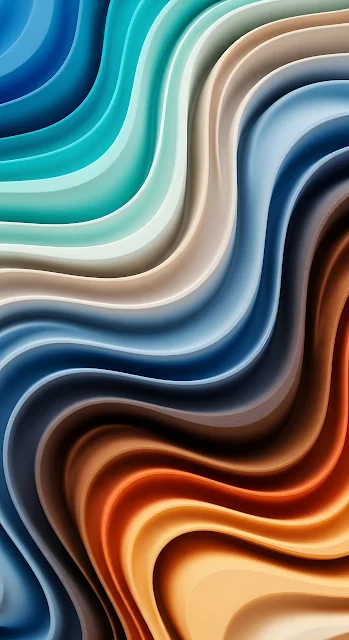 Ethereal Gold and Blue Fluid Marble Art - Free mobile Wallpaper