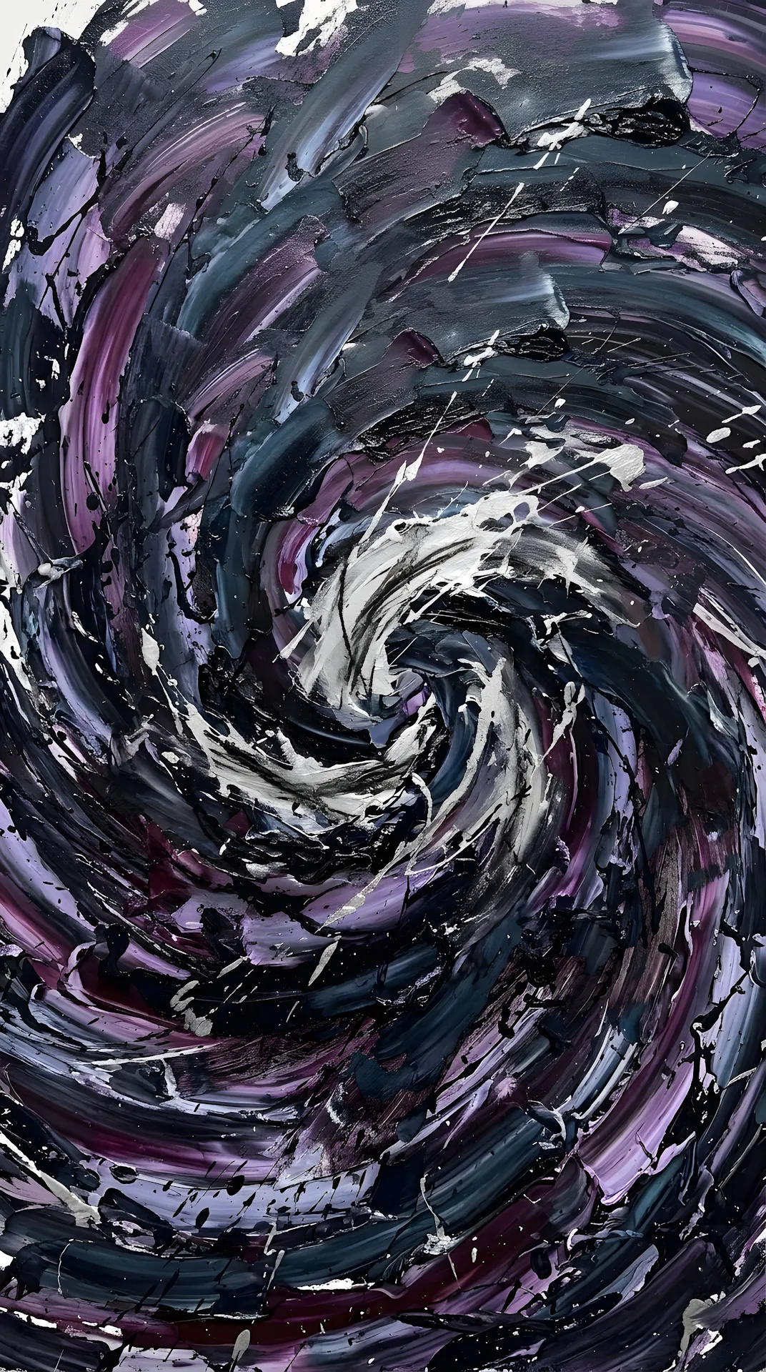 Expressive Dark Tempest Abstract Painting - Free 4K mobile Wallpaper