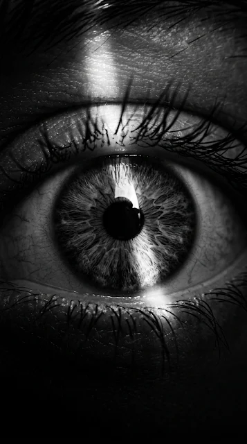 Extreme Close-up of Eye with Noir Style Light Slit - Free 4K & 8K mobile Wallpaper