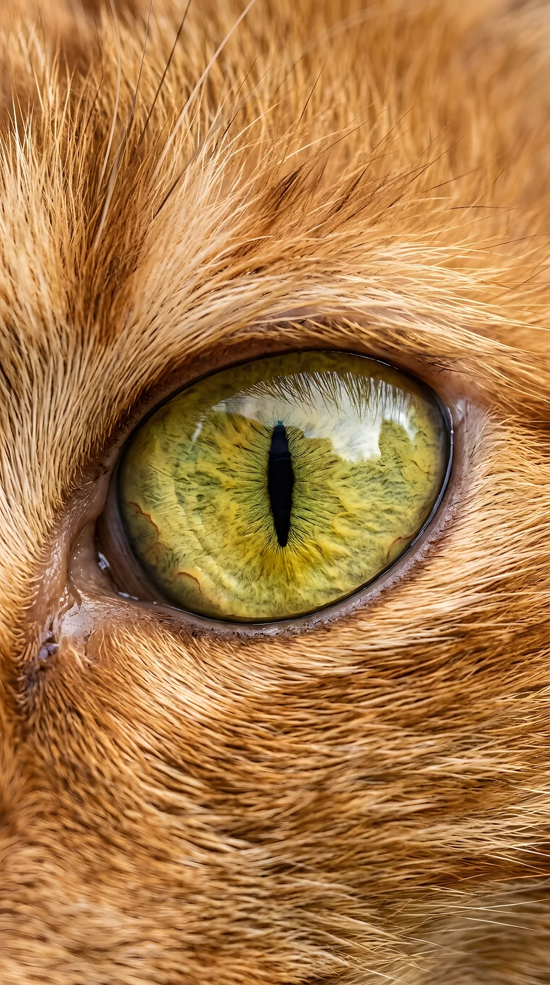 Extreme Close-Up Macro Shot Of A Yellow Cat Eye - Free 4K mobile Wallpaper