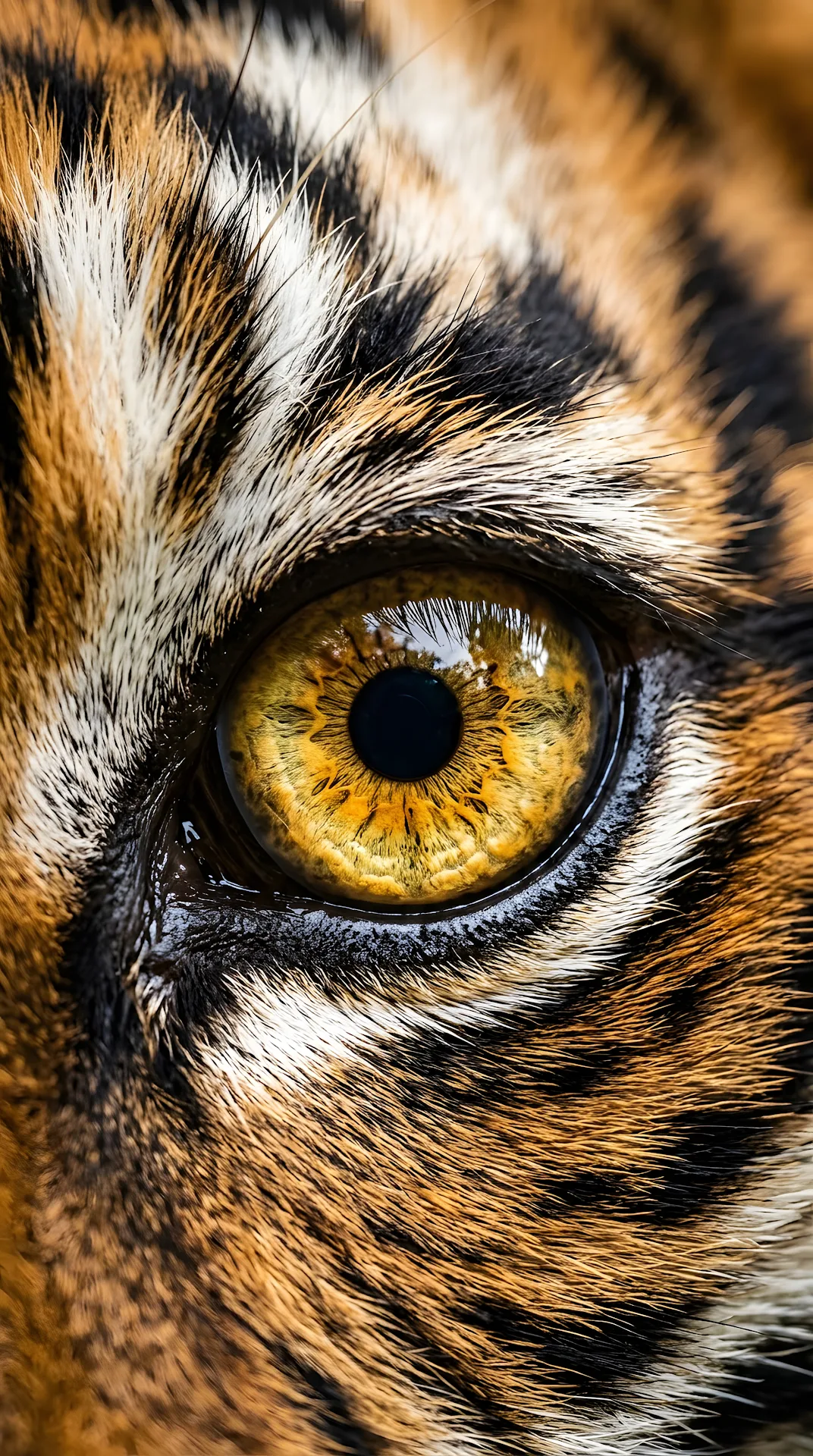 Extreme Close-Up Macro Shot Of A Tiger's Eye - Free 4K mobile Wallpaper