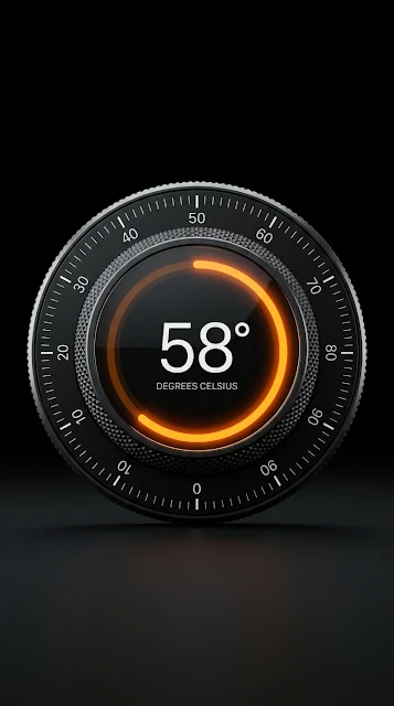 Futuristic Digital Dial UI for Temperature or Heading Control - Free 4K & 8K mobile Wallpaper