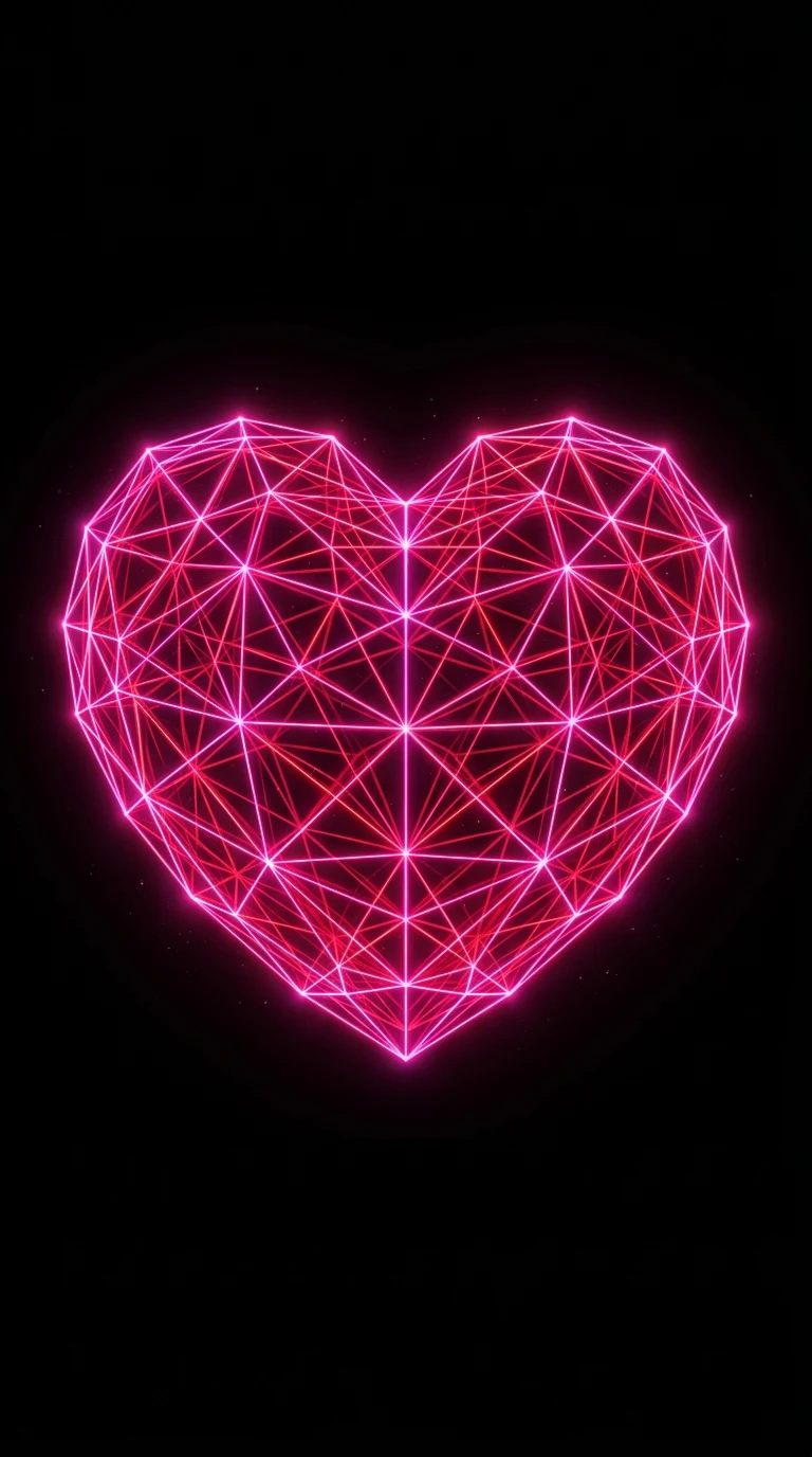 Download Futuristic Glowing Digital Wireframe Heart 3D Wallpaper in 4K UHD Futuristic Glowing Digital Wireframe Heart 3D - Free 8K and 4K mobile Wallpaper Background