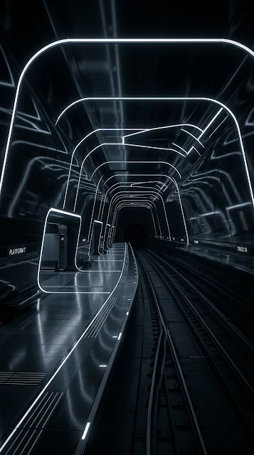 Futuristic Maglev Train Station Underground Wallpaper - Free 4K & 8K mobile Wallpaper