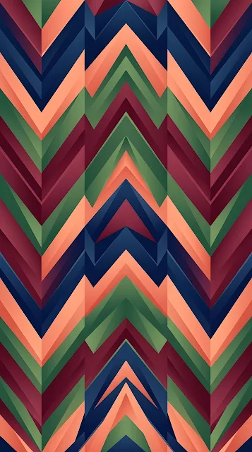 Geometric Abstract Zigzag Pattern in Navy and Peach - Free mobile Wallpaper