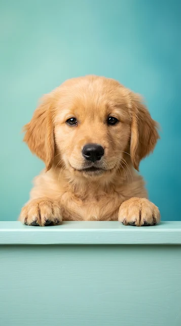 Golden Retriever Puppy Minimal Portrait - Free mobile Wallpaper
