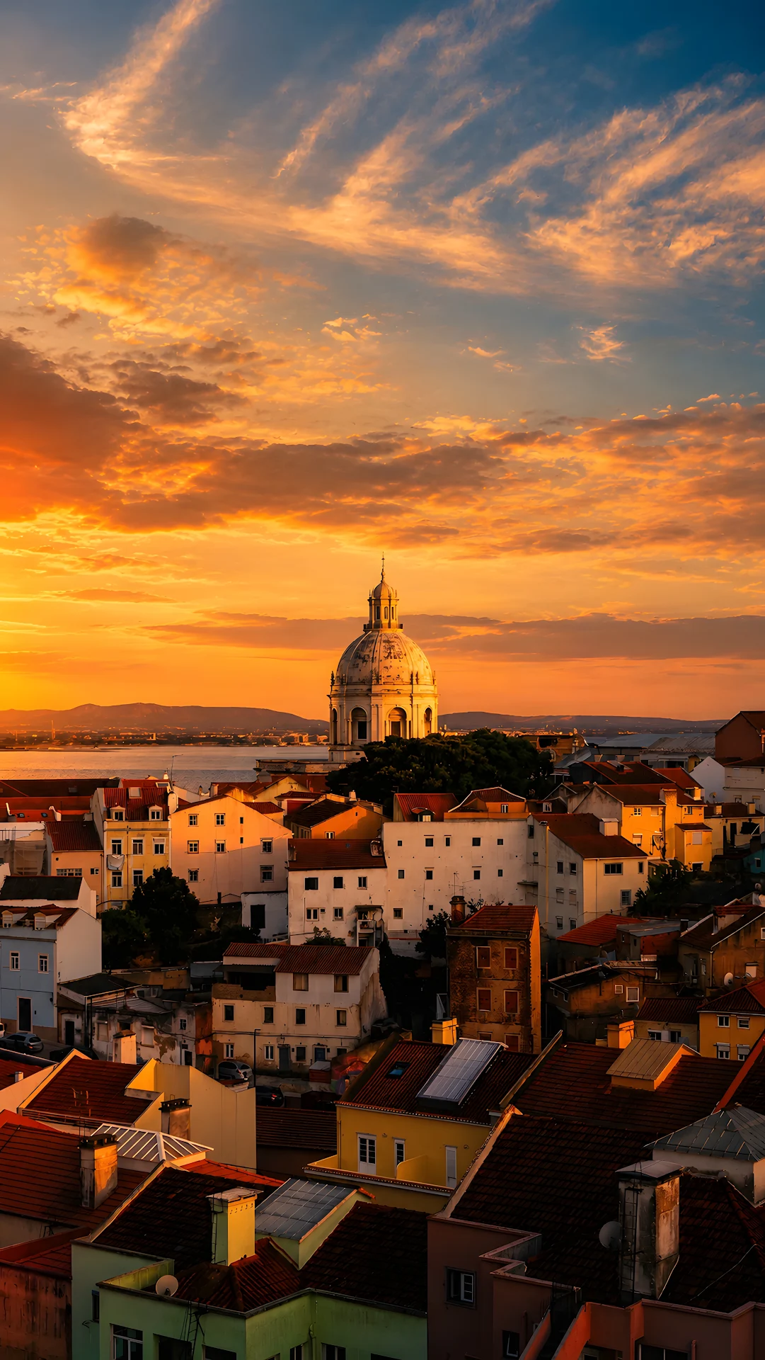 Historic Dome Over Sunlit City Rooftops - Free 4K mobile Wallpaper