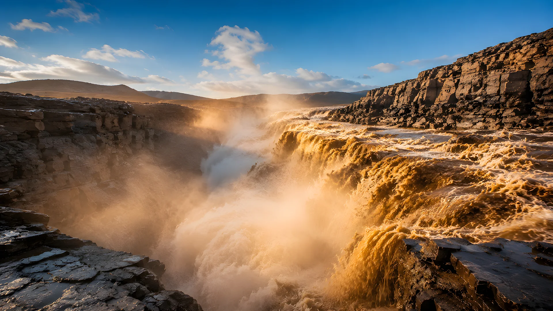 Hukou Waterfall on the Yellow River - Free 4K desktop Wallpaper