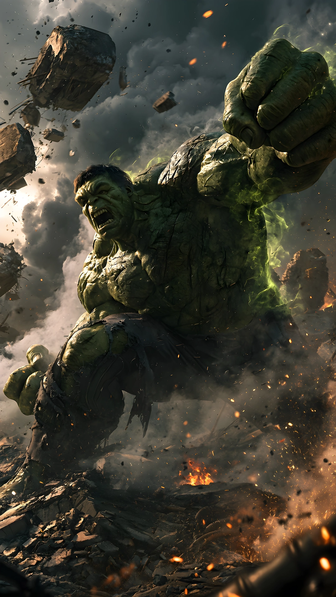 Incredible Hulk Smashing Ground Action 4K - Free 4K mobile Wallpaper