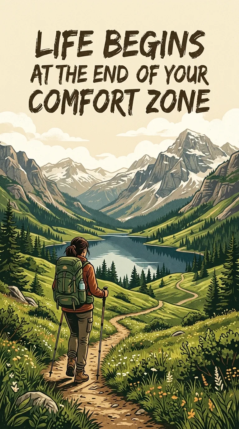 Download Inspirational Hiker Wallpaper with Comfort Zone Quote Wallpaper in 4K UHD Inspirational Hiker Wallpaper with Comfort Zone Quote - Free 8K and 4K mobile Wallpaper Background