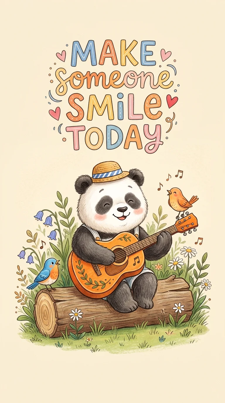 Download Inspiring Quote Wallpaper with Cartoon Panda Playing Guitar Wallpaper in 4K UHD Inspiring Quote Wallpaper with Cartoon Panda Playing Guitar - Free 8K and 4K mobile Wallpaper Background