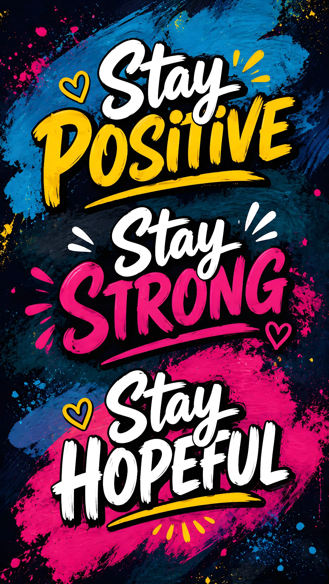Inspiring words of encouragement over colorful abstract painted background - Free 4K mobile Wallpaper