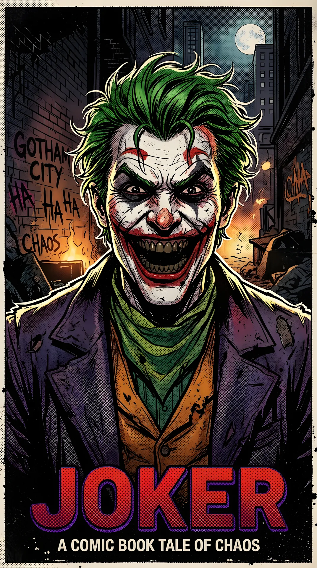The Joker Comic Book Tale of Chaos - Free 4K mobile Wallpaper