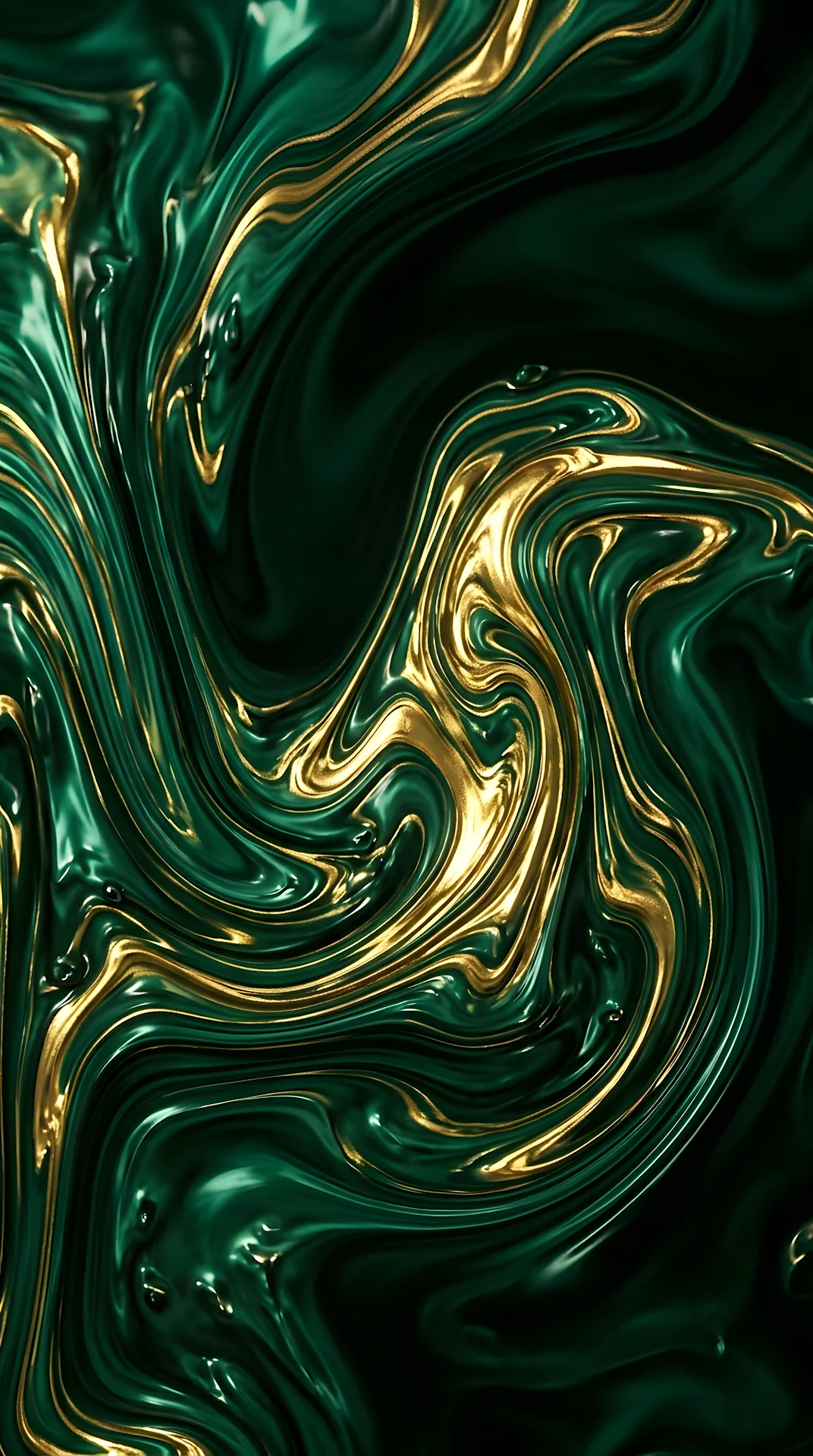 Luxury Liquid Emerald Gold Marble Fluid Art Background - Free 4K mobile Wallpaper