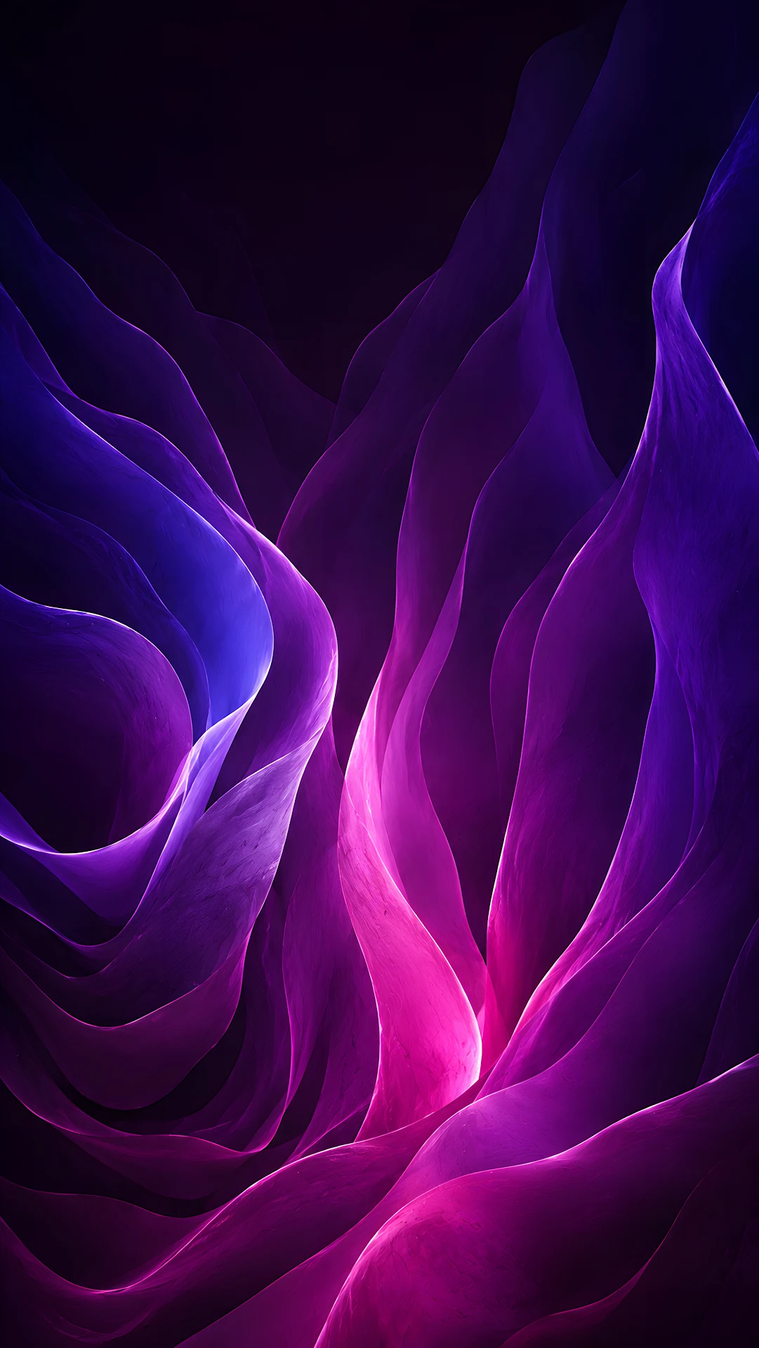 Magenta and Violet Layers Flow Through Darkness - Free 4K mobile Wallpaper