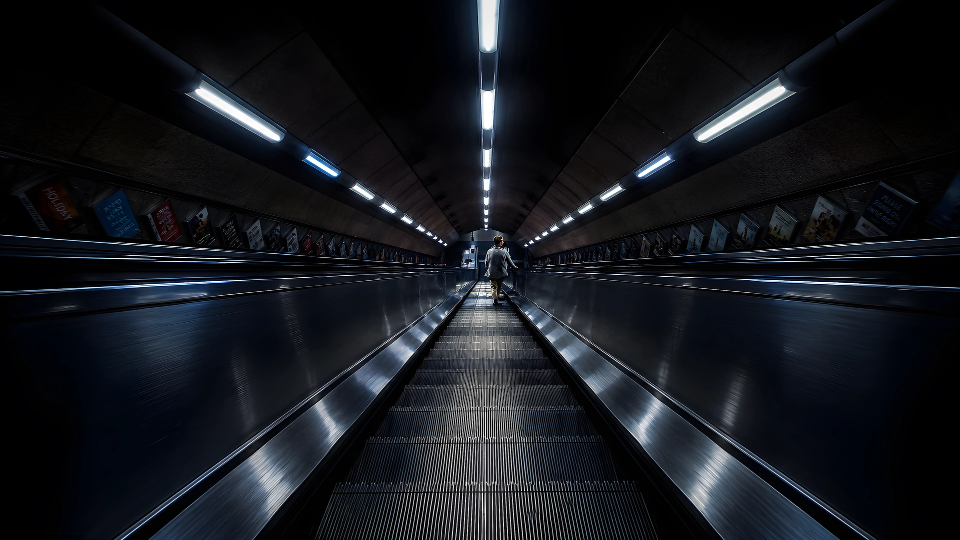 Metro Subway Tunnel Long Escalator 4K - Free 8K and 4K desktop Wallpaper Background