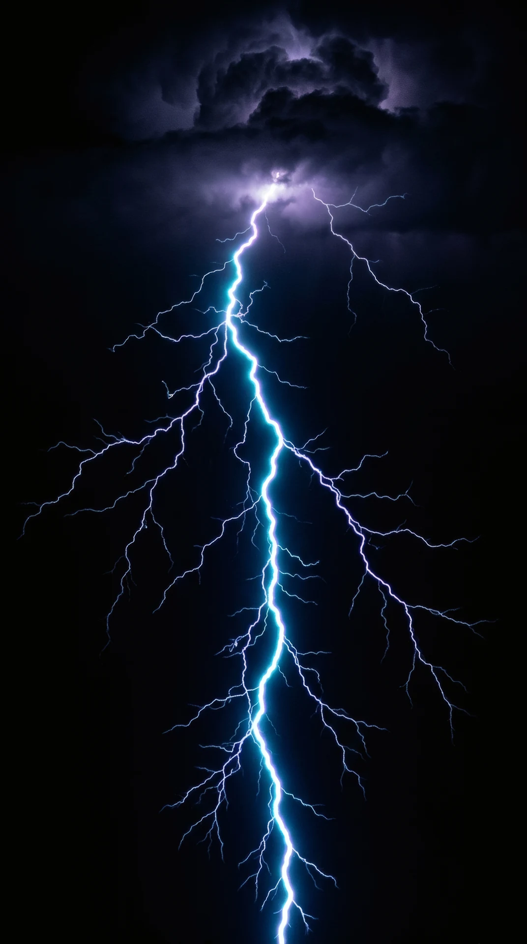 Midnight Lightning Strike Electric Bolt HDR AMOLED 4K Wallpaper - Free 4K mobile Wallpaper