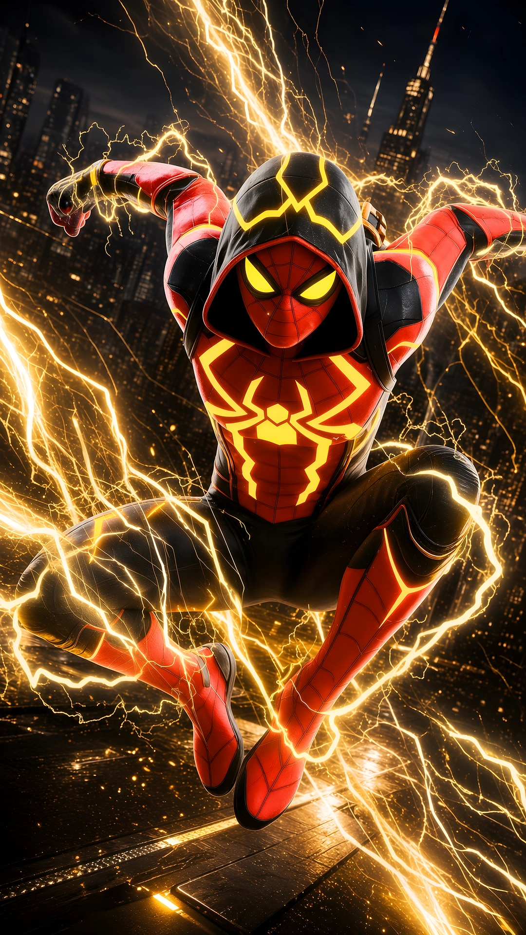 Miles Morales Bioelectricity Rooftop Leap 4K - Free 4K mobile Wallpaper