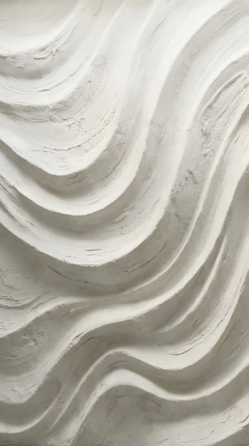 Minimalist 3D White Plaster Sculptural Wave Background - Free mobile Wallpaper