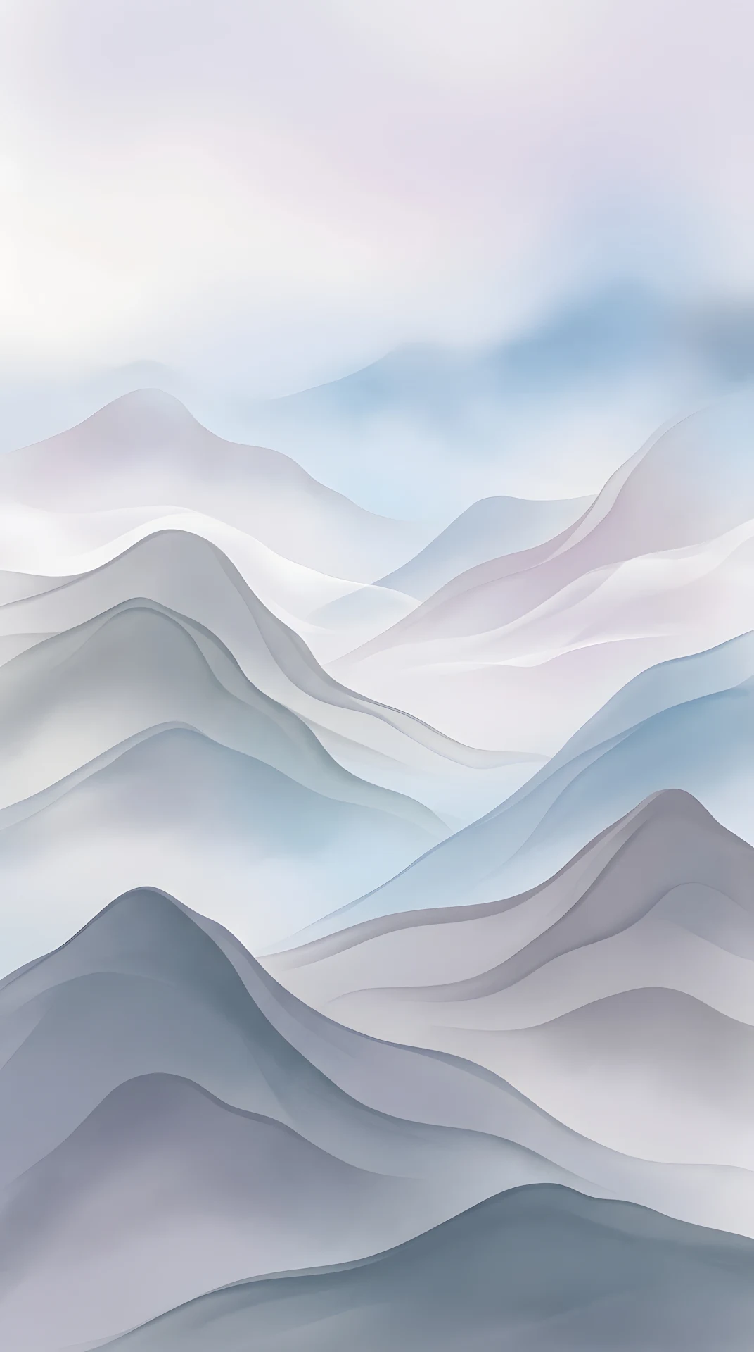 Minimalist Abstract Misty Mountain Range in Blue and Gray - Free 4K mobile Wallpaper