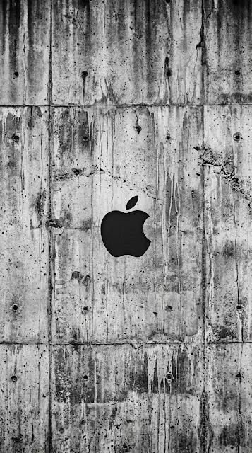 Minimalist Apple Logo Etched into a Gritty Concrete Wall - Free 4K & 8K mobile Wallpaper