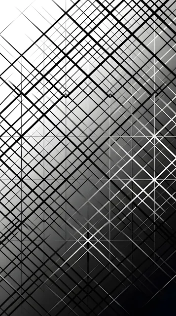 Minimalist Black and White Abstract Lattice Pattern with Diagonal Lines - Free mobile Wallpaper