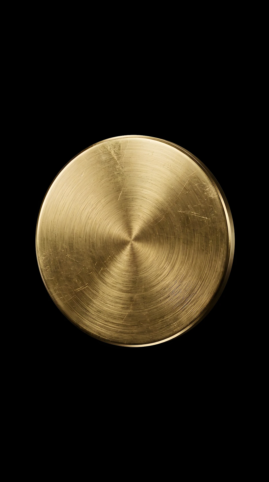Minimalist Brushed Gold Circle Pure Black Background - Free 4K mobile Wallpaper