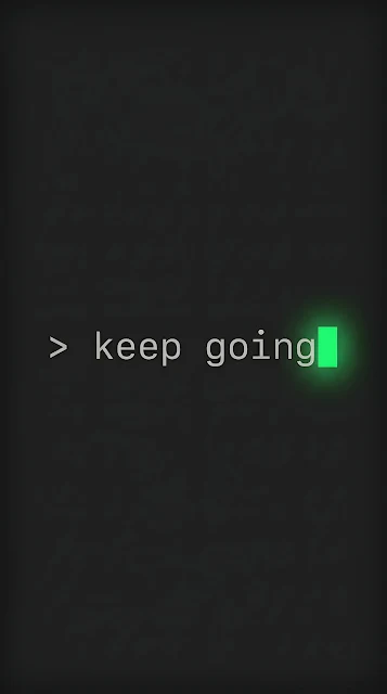 Minimalist Charcoal Terminal Text Keep Going Background - Free mobile Wallpaper