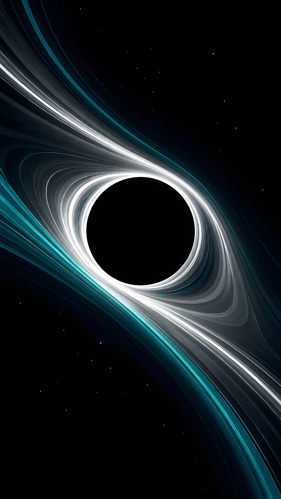 Minimalist graphic depiction of a cosmic black hole - Free 4K mobile Wallpaper