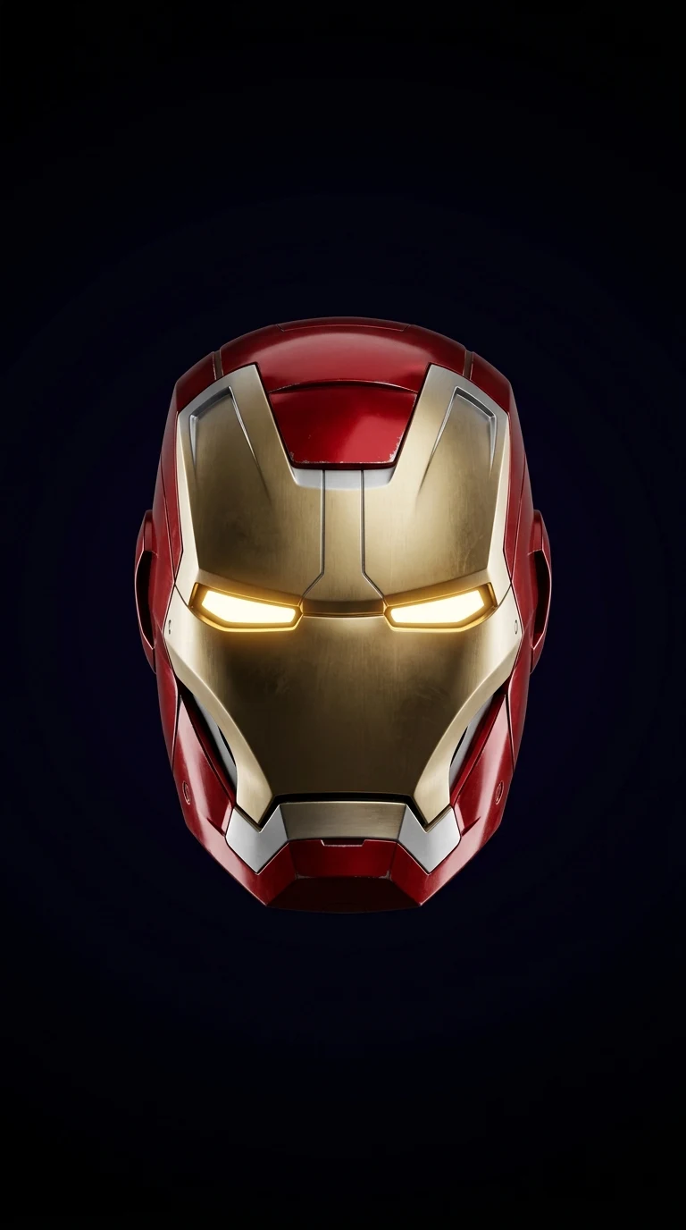Minimalist Metallic Red and Gold Hero Faceplate Wallpaper - Free 8K and 4K mobile Wallpaper Background