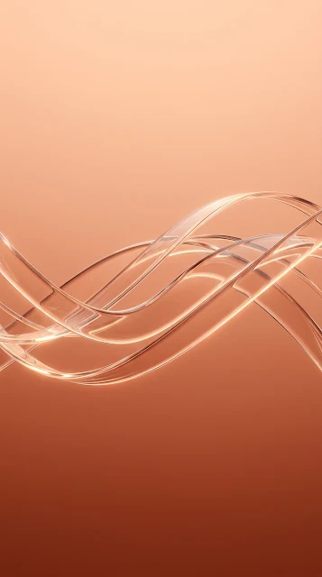 Minimalist Orange and Copper Glass Curving Ribbons Wallpaper - Free 4K & 8K mobile Wallpaper