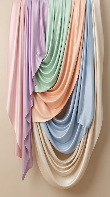 Minimalist Soft Pastel Silky Drapes with Smooth Gradients - Free mobile Wallpaper