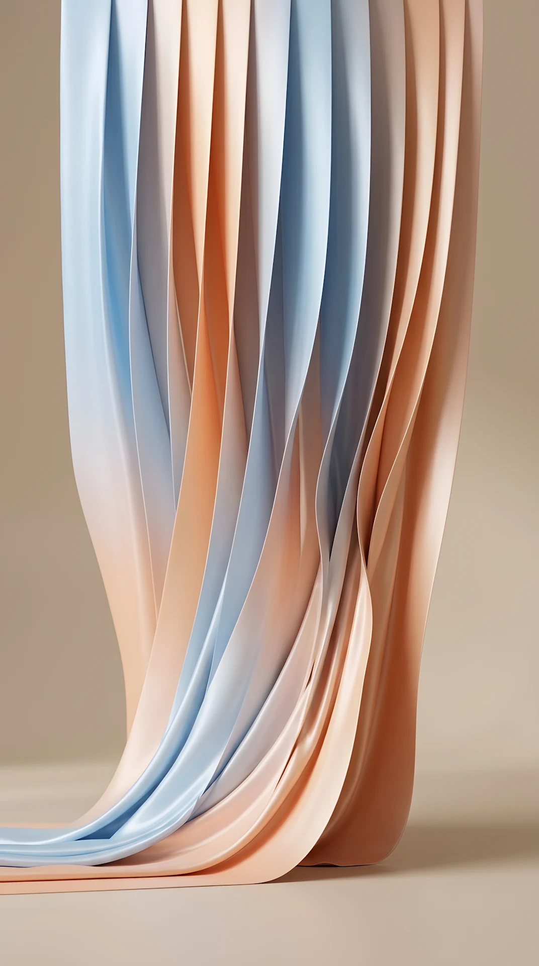 Minimalist Soft Pastel Silky Drapes Overlapping on Beige Background - Free 4K mobile Wallpaper