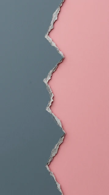Minimalist Zigzag Split Composition in Slate Gray and Blush Pink - Free 4K & 8K mobile Wallpaper
