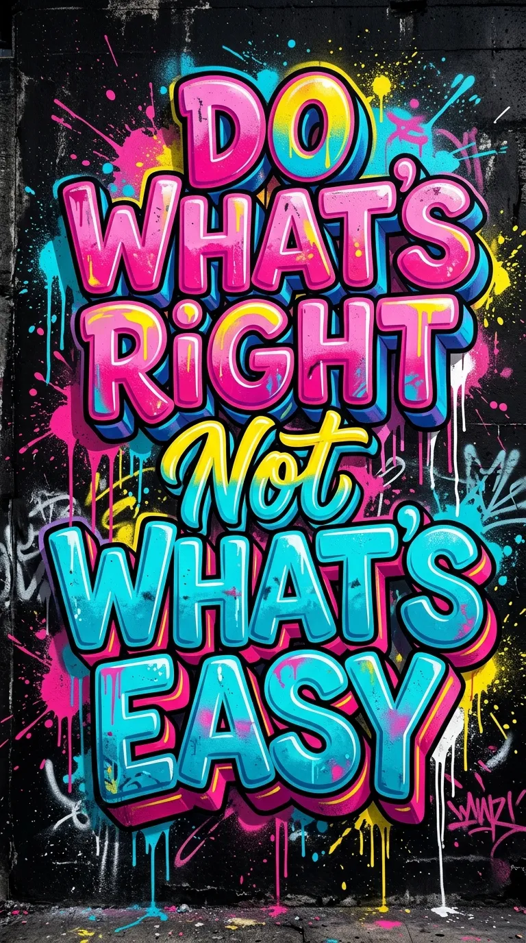 Download Motivational Graffiti Quote: Do What Is Right Not What Is Easy Wallpaper in 4K UHD Motivational Graffiti Quote: Do What Is Right Not What Is Easy - Free 8K and 4K mobile Wallpaper Background