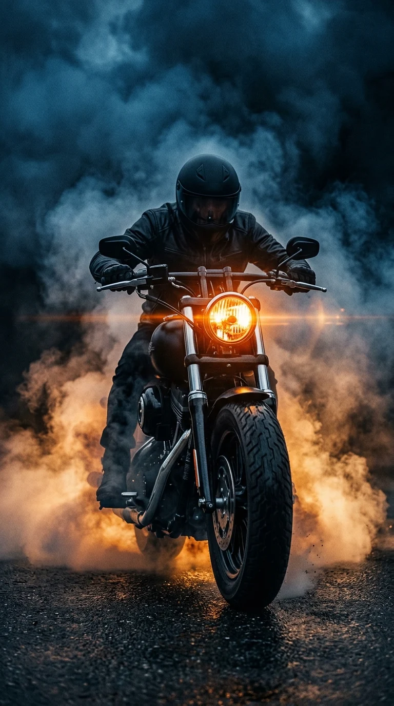 Download Motorbike Headlight in Blue and Orange Smoke Wallpaper in 4K UHD Motorbike Headlight in Blue and Orange Smoke - Free 8K and 4K mobile Wallpaper Background