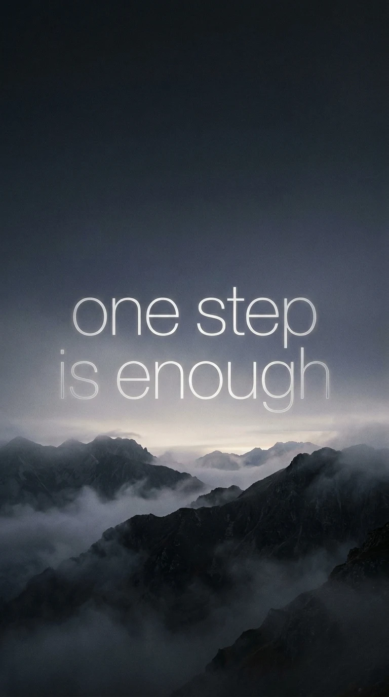 Download One Step Is Enough Typography over Foggy Dawn Mountain Wallpaper in 4K UHD One Step Is Enough Typography over Foggy Dawn Mountain - Free 8K and 4K mobile Wallpaper Background