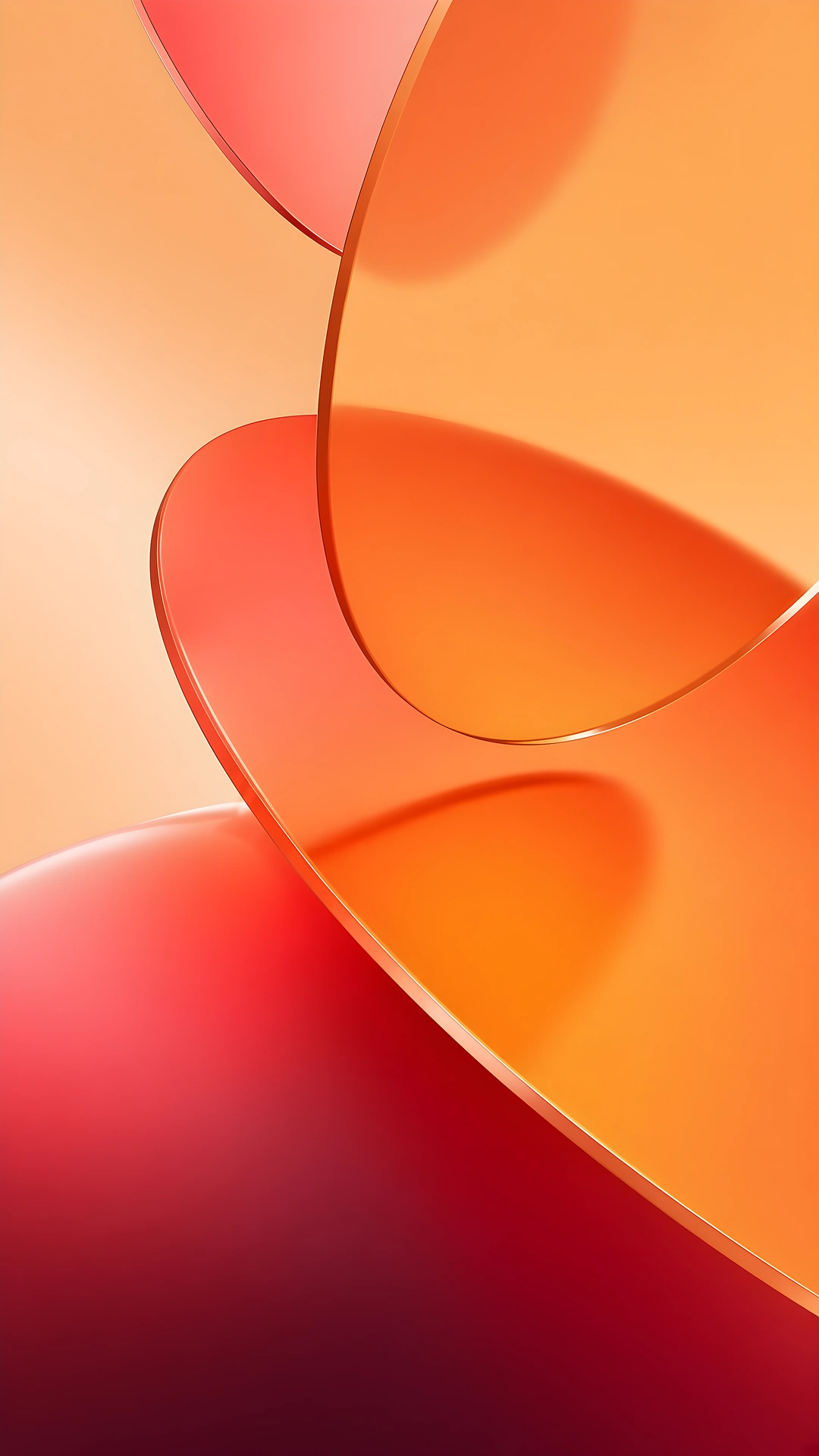 Orange Translucent Curved Glass Minimalist 4K - Free 4K mobile Wallpaper