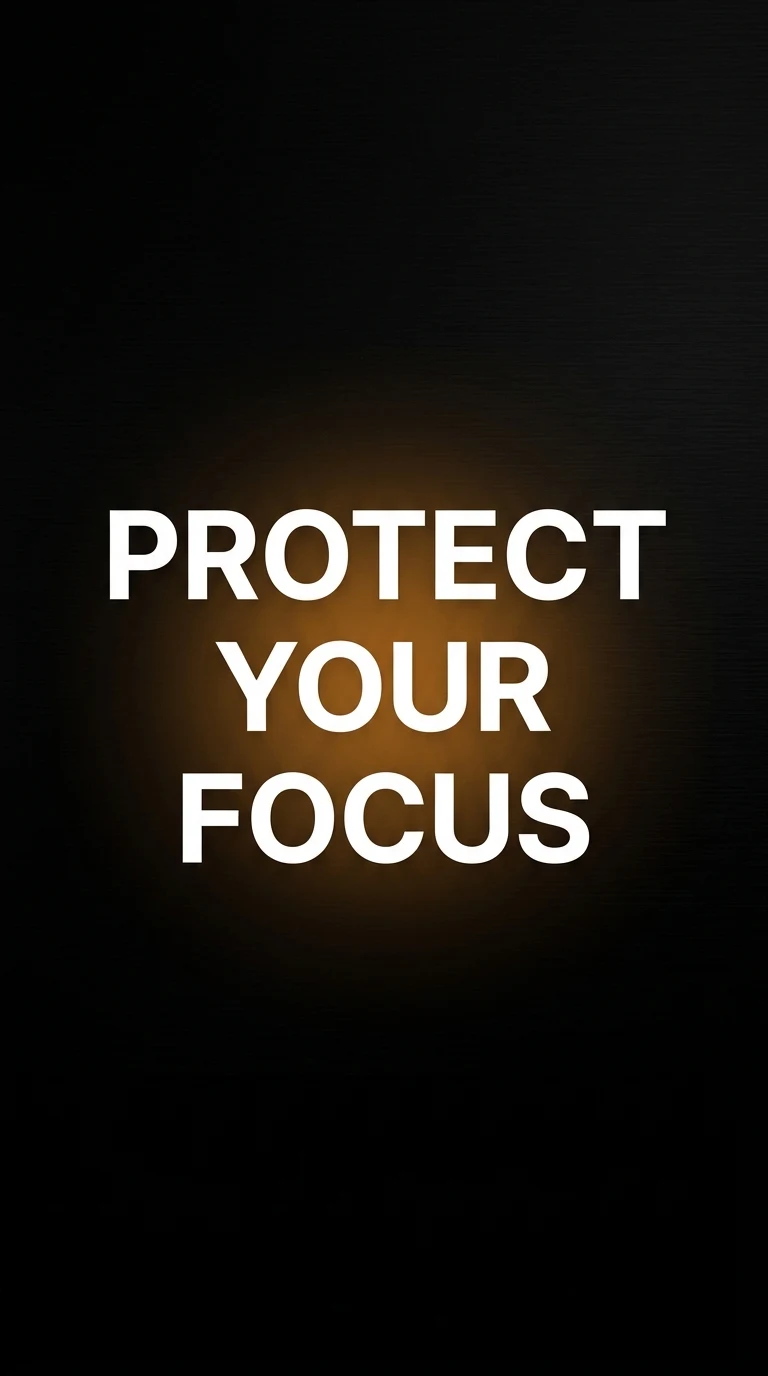 Download Protect Your Focus Typography with Amber Halo on Black Wallpaper in 4K UHD Protect Your Focus Typography with Amber Halo on Black - Free 8K and 4K mobile Wallpaper Background