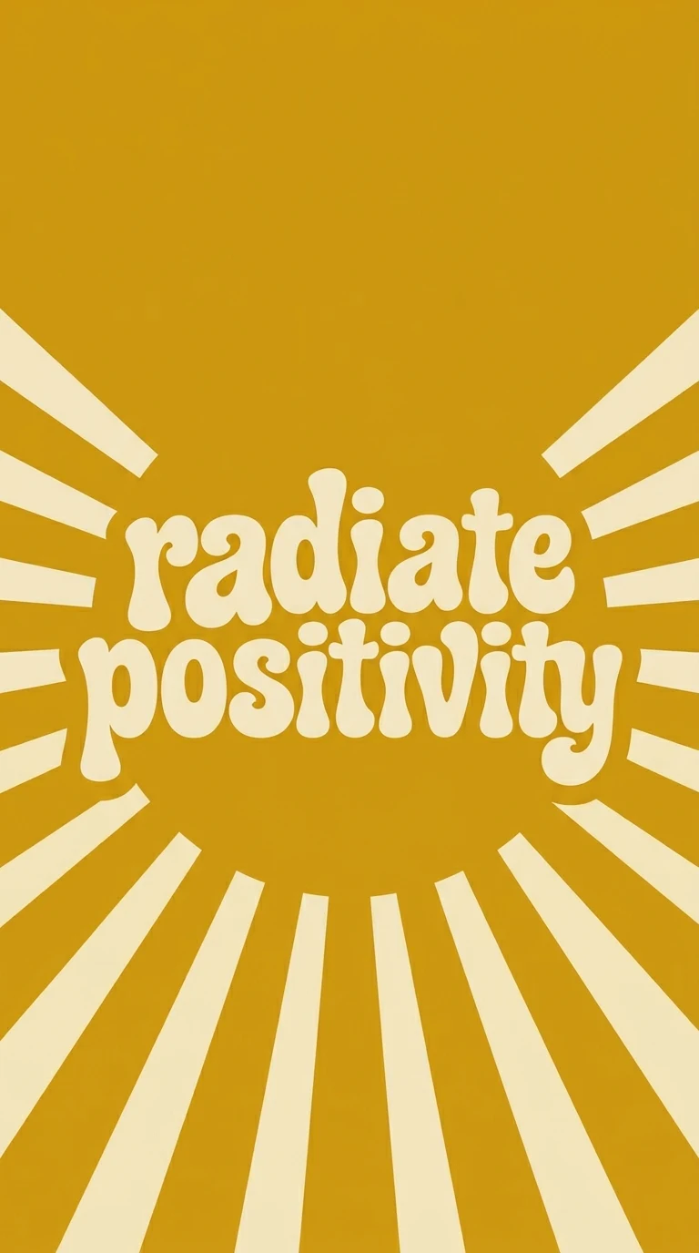 Retro Boho Mustard Sunburst Typography Background - Free 8K and 4K mobile Wallpaper Background