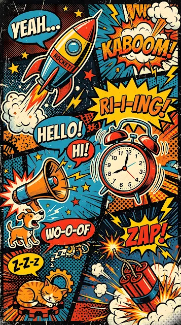 Retro Comic Book Pop Art Collage - Free mobile Wallpaper