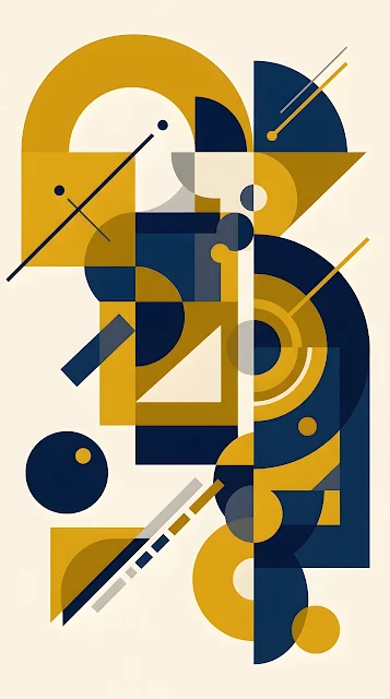 Retro Mid-Century Modern Geometric Bauhaus Wallpaper - Free mobile Wallpaper