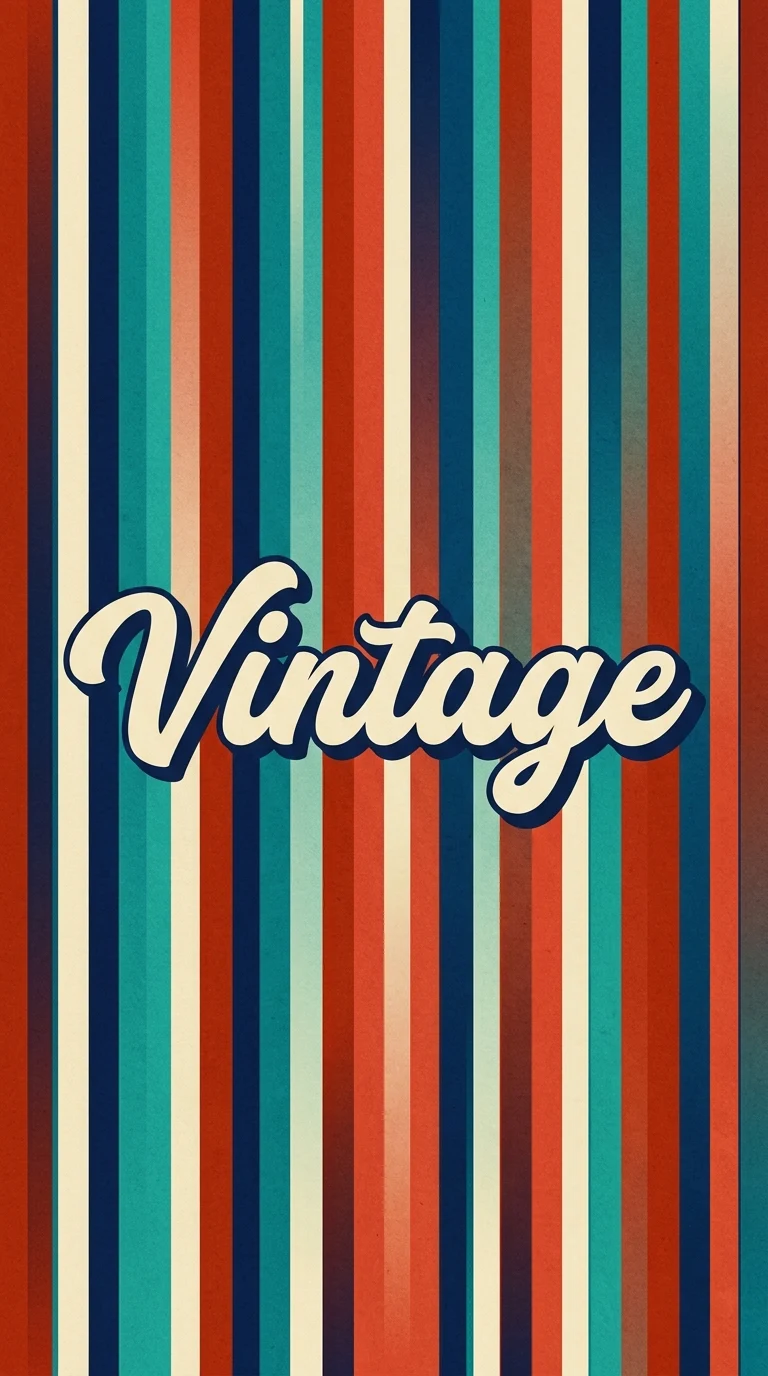Download Retro Styled Vertical Stripes with 'Vintage' Script Typography Wallpaper in 4K UHD Retro Styled Vertical Stripes with 'Vintage' Script Typography - Free 8K and 4K mobile Wallpaper Background