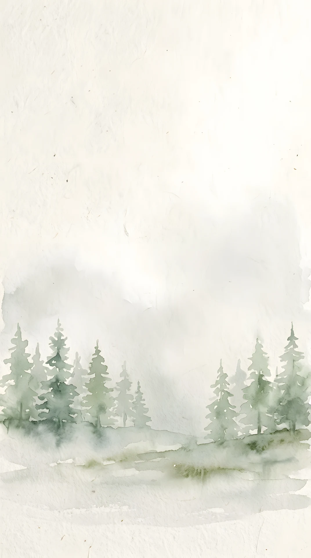 Scandinavian Minimalist Watercolor Misty Forest Background - Free 4K mobile Wallpaper