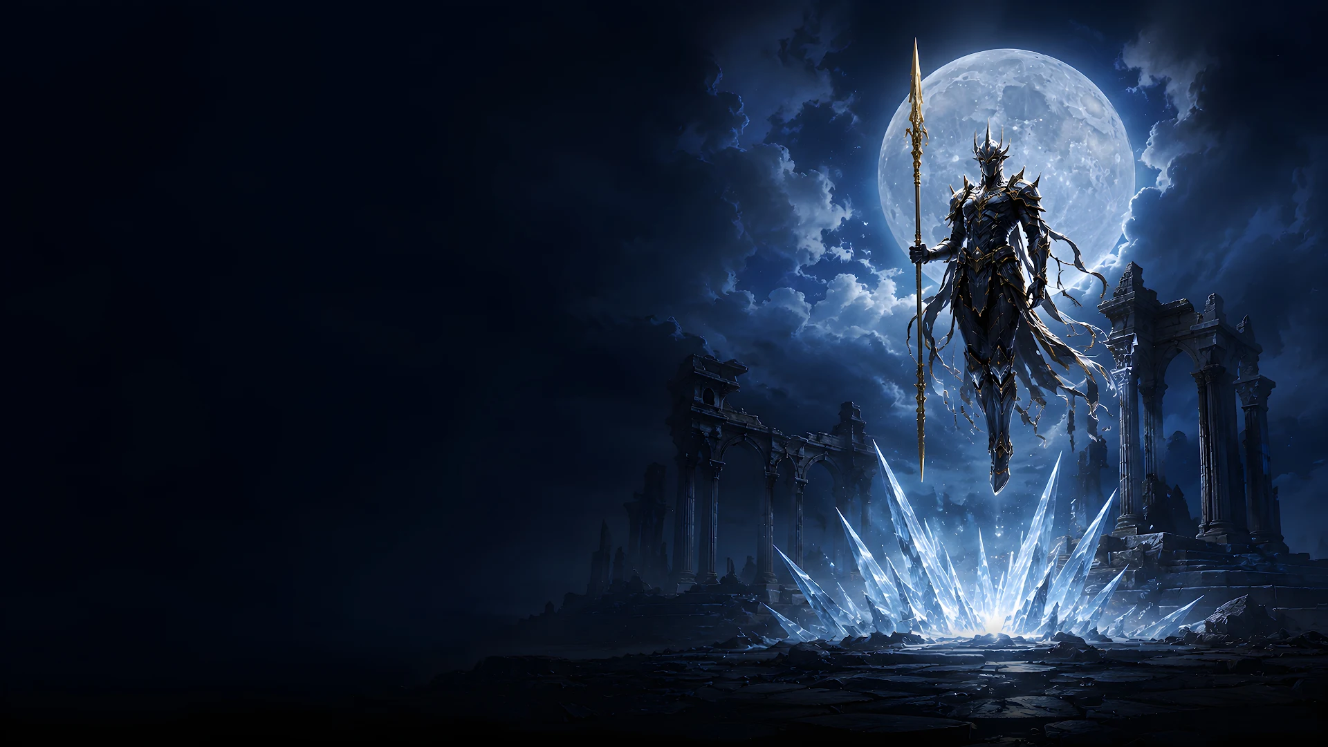 Sci Fi Fantasy Warrior Ice Crystal Wallpaper - Free 4K desktop Wallpaper