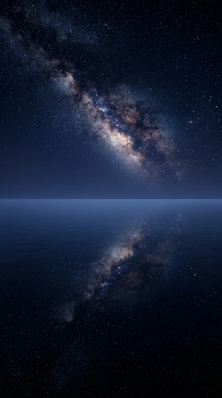 Download Serene Ocean Mirror Starlit Sky Night Mobile Wallpaper Wallpaper in 4K UHD Serene Ocean Mirror Starlit Sky Night Mobile Wallpaper - Free 8K and 4K mobile Wallpaper Background