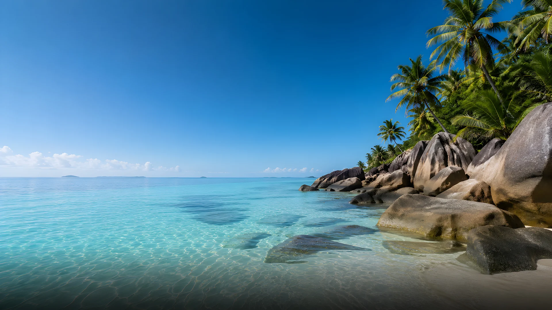 Seychelles Tropical Beach Turquoise Water Desktop - Free 4K desktop Wallpaper