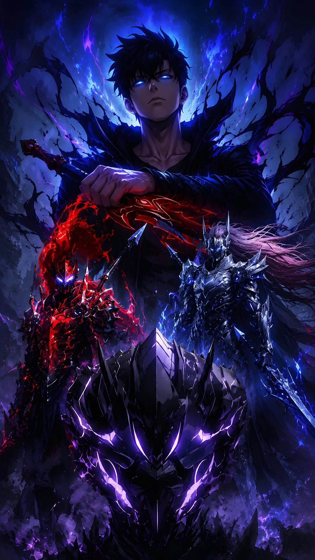 Shadow Warrior Commanding Three Armoured Guardians - Free 4K mobile Wallpaper