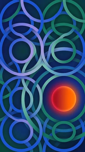 Sleek Contemporary Abstract Geometry with Overlapping Circular Gradients - Free 4K & 8K mobile Wallpaper