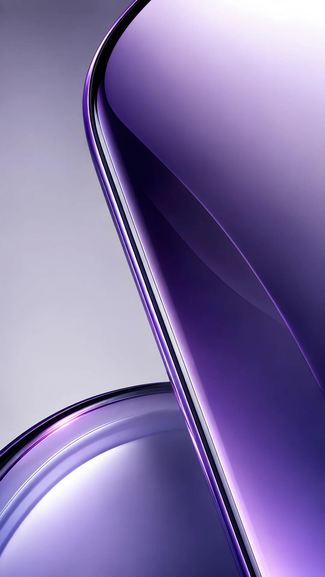 Sleek Purple Fluid Curved Glass Geometry Abstract Background - Free 4K mobile Wallpaper